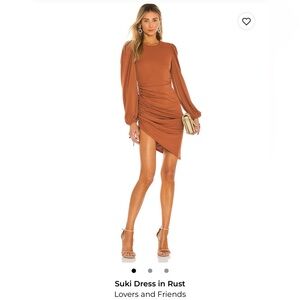 Lovers + Friends Rust Asymmetrical Dress